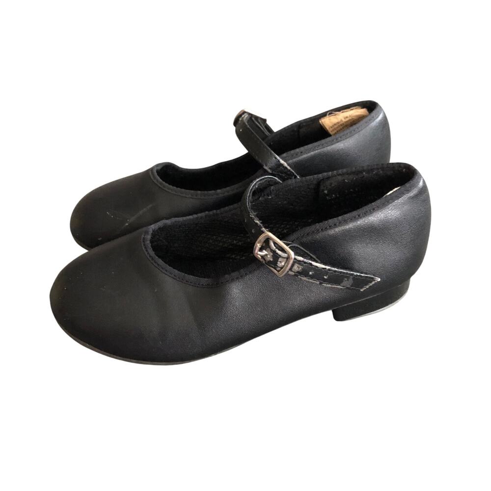 Black buckle strap with buckle girls tap  shoes size 10